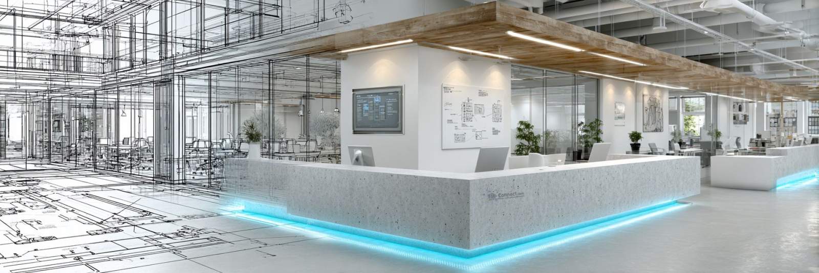 Architektur & Corporate Design am Empfangsbereich