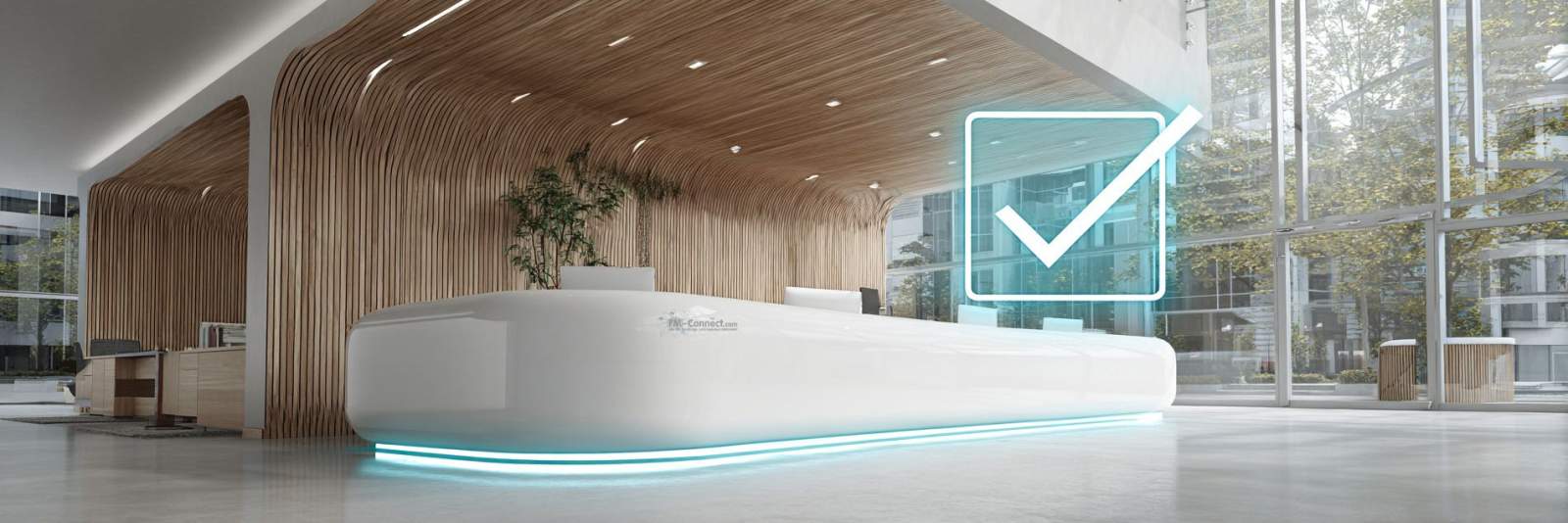 Professionelles Ambiente im Eingangs- und Empfangsbereich