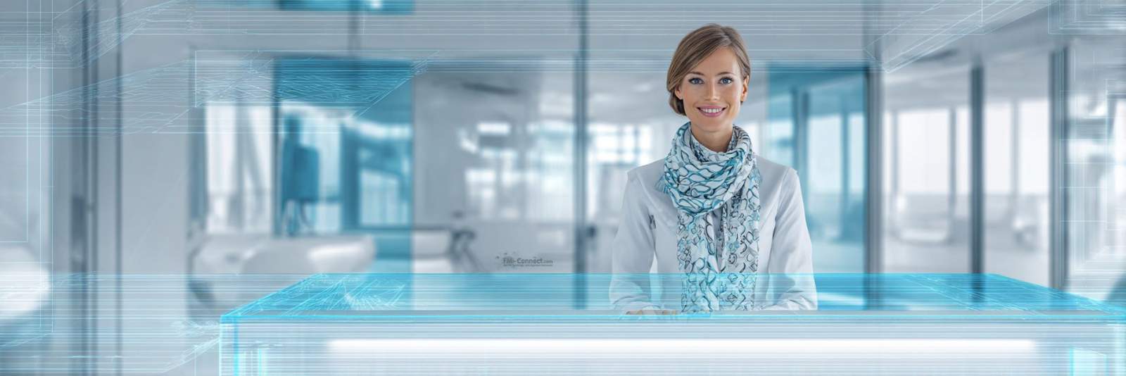 Willkommenskultur am modernen Empfang deutscher Industrieunternehmen